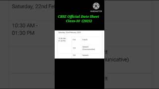 CBSE Official Date Sheet Class10 Session  2024  25 [upl. by Gan]