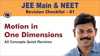 Motion in One Dimension  Revision Checklist 01 for JEE Main amp NEET [upl. by Gem932]