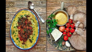 Polenta baked with tomatoes and mushrooms [upl. by Mikkel]