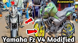 Types Of Yamaha Fz V4 Visor Modification with Crash Guard amp Buying Links  🔗 [upl. by Kallman]