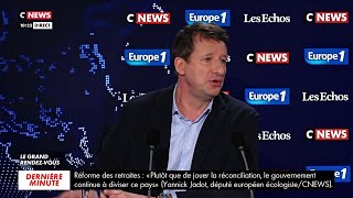 Yannick Jadot  «Lécologie est une opportunité pour léconomie et lemploi» dans LeGrandRDV [upl. by Nawram875]