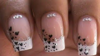 French Manicure Nail Art Designs  How to do Step by Step at Home [upl. by Cyna276]