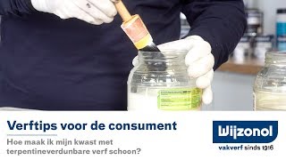 Hoe maak ik mijn kwast met terpentineverdunbare verf schoon  Wijzonol verftips [upl. by Yliram]