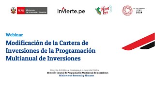 Lineamientos para las Modificaciones de la cartera de inversiones del PMI [upl. by Ahsed]