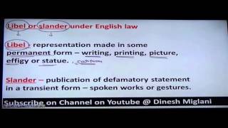 DefamationLaw of Torts by Dr Deepak Miglani [upl. by Nicole914]