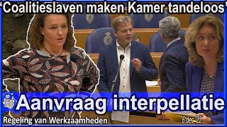 Oppositie is het zat Coalitieslaven maken Tweede Kamer tandeloos  Aanvraag interpellatieLeijten [upl. by Wylde602]