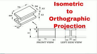 Engineering Drawing  ORTHOGRAPHIC PROJECTION  PROBLEM no 1  orthographic 1 [upl. by Gianna554]