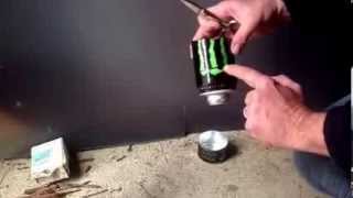 Simple DIY center fire hybrid alcohol stove Monster can [upl. by Grail]