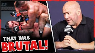 Reactions to the TKO in Alistair Overeem vs Augusto Sakai UFC Vegas 9 Dana White on Daniel Cormier [upl. by Acenes607]