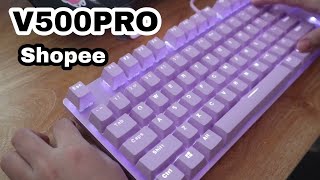 Shopee Purple Mechanical Keyboard RAPOO V500 PRO Backlit Mechanical Gaming Keyboard [upl. by Eytteb]