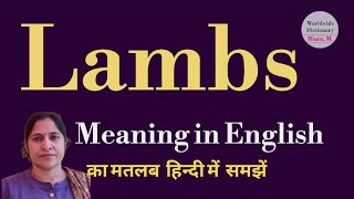 lambs meaning l meaning of lambs l lambs ka Hindi mein kya matlab hota hai l vocabulary l [upl. by Boehmer]