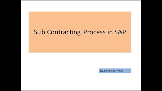 SAP Subcontracting Process [upl. by Malha966]