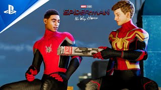 NEW Peters No Way Home Integrated Suit  Marvels SpiderMan Miles Morales PC MODS [upl. by Yesteb692]