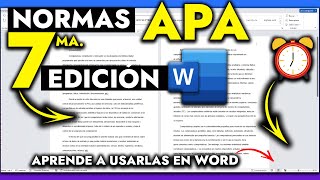 Cómo usar las Normas APA en WORD 7ma Edición  NORMAS APA ULTIMA EDICION [upl. by Pepe]