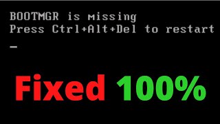 Bootmgr is Missing Press CtrlAltDel to Restart Windows 7  10 Problem Solution  Fix with USB [upl. by Acsehcnarf257]