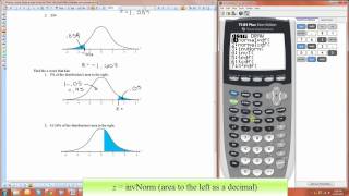 Finding zscores Given an Area Using the TI84 [upl. by Kawasaki]