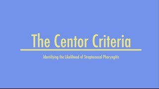 Centor Criteria for Strep Pharyngitis  MEDZCOOL [upl. by Lissa]