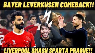 Bayer Leverkusen Comeback vs Qarabag  Liverpool Defeat Sparta Prague 61  Bayer vs Qarabag FK 32 [upl. by Fadas]