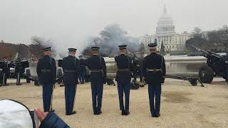 President George HW Bush funeral 21 gun salute [upl. by Ahnavas537]