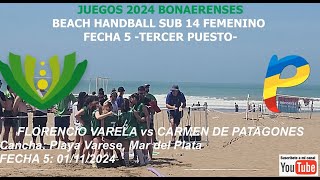 BEACH HANDBALL SUB14 F VARELA vs C PATAGONES 1112024 [upl. by Zelig66]