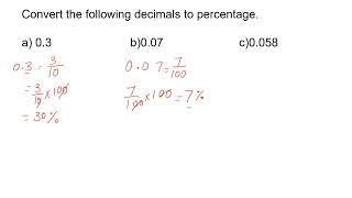 PercentageConverting Decimal to Percentage math class5 [upl. by Rie]