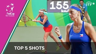 Petra Kvitovas Top 5 Shots  Fed Cup [upl. by Cleodel]