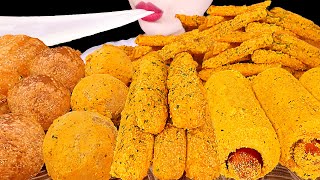 ASMR MUKBANG｜CHEESE BALL CHEESE STICKS CORN DOG FRENCH FRIES｜BHC 신메뉴 뿌링클 치즈볼 치즈스틱 핫도그 감자튀김 먹방 [upl. by Patrice]