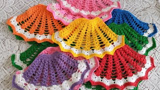 PRODUÇÃO DE SAIA DE BONECA DE CROCHÊ PARA PANOS DE PRATOS 🧶 [upl. by Asalocin817]