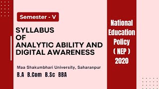 Syllabus of Analytic Ability and Digital AwarenessSemV BABComBScBBA [upl. by Elcarim]