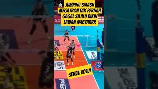 Jumping Smash Megatron Selalu Bikin Lawan Ambyar😁 shortsfeed volleyball fypシ゚ viral trending [upl. by Darrill]