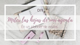 DIY  Adapta una agenda a un planner de anillas  COLABORACIÓN [upl. by Amalita]