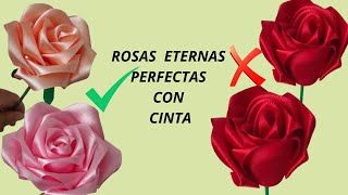 tutorial de rosas eternascomo hacer rosas con cinta 🌹🌹 [upl. by Whitcher]