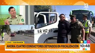 San Ramón 5 detenidos en fiscalización vehícular  Tu Día  Canal 13 [upl. by Anerda]