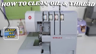 StepbyStep How To Clean Oil amp Thread Your Serger  Singer Heavy Duty 14HD854 [upl. by Suiravaj]