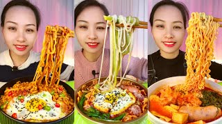 Asmr chinese eating spicy noodles mukbang  Eating fire noodles  Spicy food challenge [upl. by Lunt]