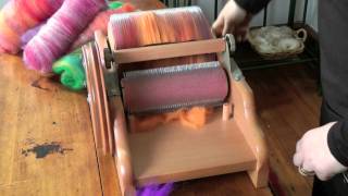 Blending colours on the drum carder [upl. by Bullion]