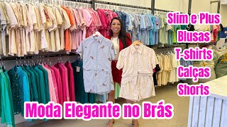 Moda Elegante Slim e Plus Size no Brás Vestidos  Conjuntos  Blusas e Tshirt  Shorts [upl. by Vastha]