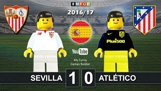 Sevilla vs Atletico Madrid 10 • LaLiga 2017 23102016 goal highlights Lego Football [upl. by Annoda745]