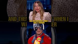 Margot Robbie History With John Cena 😂🤣 shorts [upl. by Konopka]