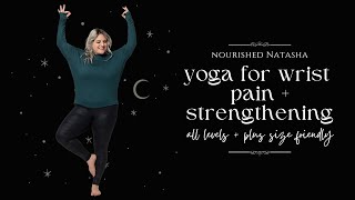 BEGINNERS AT HOME YOGA FOR WRIST PAIN  STRENGTHENING  PLUS SIZE AND ALL LEVELS FRIENDLY [upl. by Sansen]