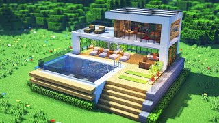 Minecraft Modernes Haus bauen 119 Tutorial  Modernes Haus bauen in Minecraft Survival Tutorial [upl. by Milburn]