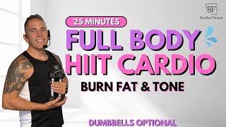 25 MIN FULL BODY HIIT CARDIO NO JUMPING WORKOUT  All Standing Home Workout [upl. by Hgielanna]