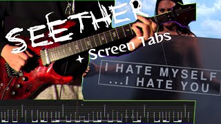 Seether Fine Again Guitar Cover  Screen Tabs [upl. by Cykana]