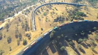 Tehachapi Loop Aerial video  June 2015  Slow Ride [upl. by Aissatsana]