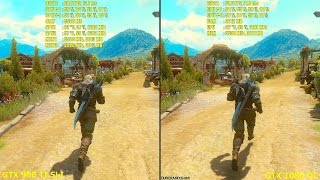 GTX 1080 Overclocked Vs GTX 980 TI SLI Stock The Witcher 3 Blood And Wine Frame Rate Comparison [upl. by Dorsman]