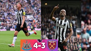 Newcastle vs West Ham 43 EPL highlights 2024  Isak double  Barnes Double  Newcastle COMEBACK [upl. by Auohc]