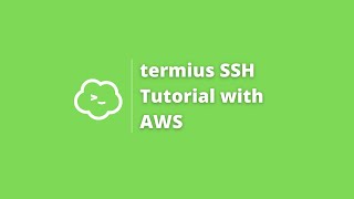 Termius SSH tutorial  connect AWS with termius in windows 10 [upl. by Kovacev415]