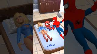 Only Supergirl Love Lil Spidey ❤️  Spiderman  Hulk  shorts [upl. by Auginahs340]