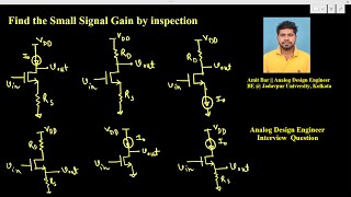 Find the small signal gain and Output impedance by inspectionDetails analysis [upl. by Nimref]