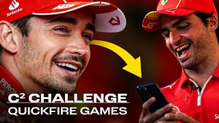 C² Challenge  Quickfire Games with Charles Leclerc and Carlos Sainz [upl. by Nomrej]